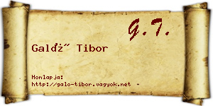 Galó Tibor névjegykártya